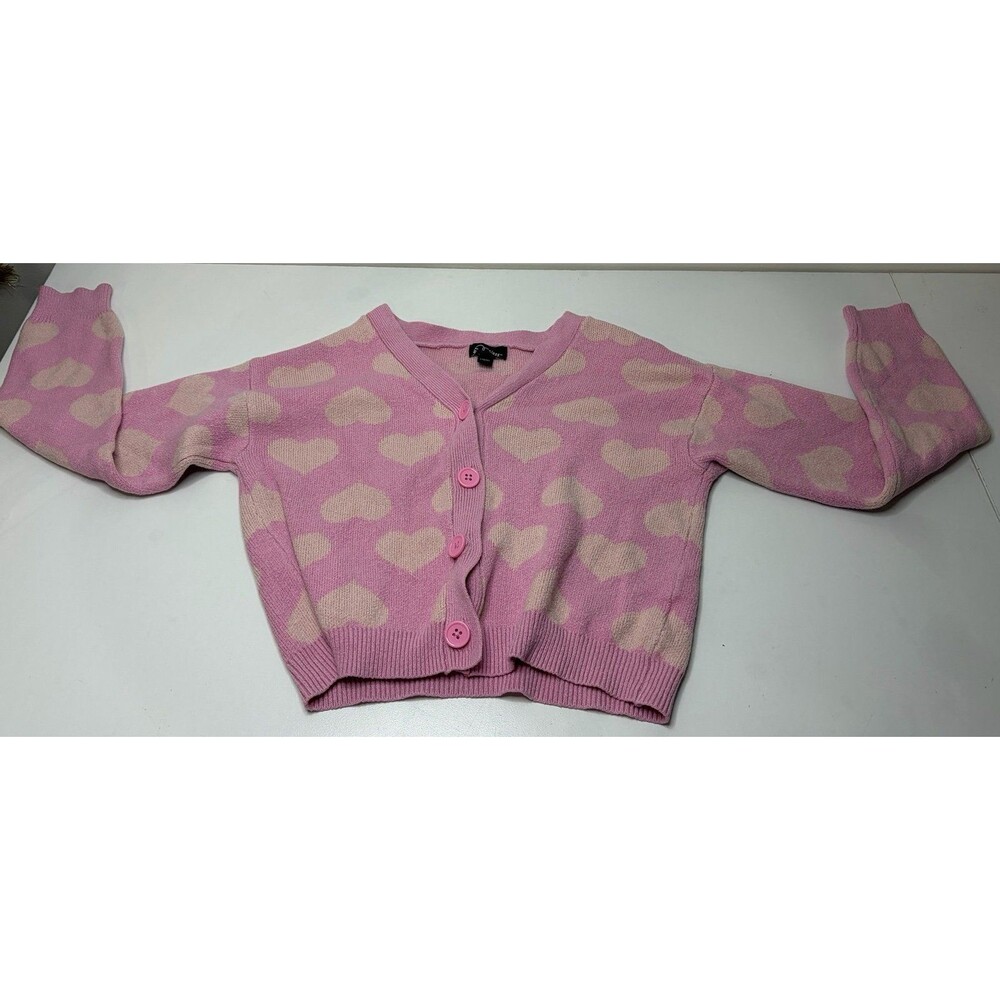 Hearts Pink Cardigan Sweater